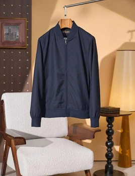 Мужская синяя куртка-бомбер Loro Piana на молнии 2XL