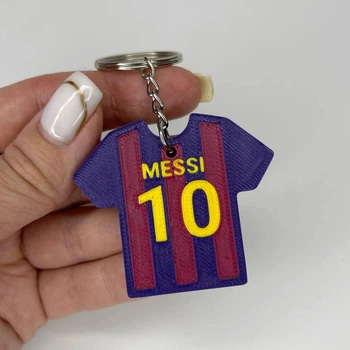 Брелок с кольцом Finding Футболка Lionel Messi Месси 10 Фиолетово-гранатовый 44 мм х 51 мм х 3 мм