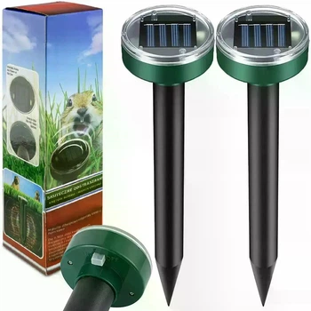 Отпугиватель грызунов и вредителей на солнечной батарее Garden Pro, комплект 2 шт — ультразвуковой отпугиватель для сада и огорода
