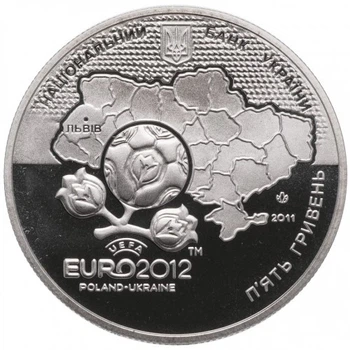 Монета Фінальний турнір чемпіонату Європи з футболу 2012. Місто Львів 5 грн.