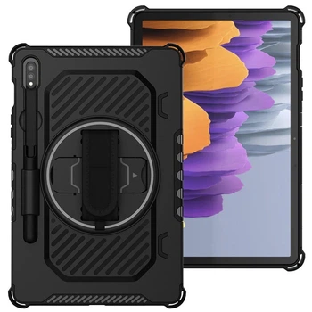 Противоударный чехол Carbon Capsule с подставкой 360° для Samsung Galaxy Tab S7 11" (SM-T870 / SM-T875 / SM-T876) Чёрный
