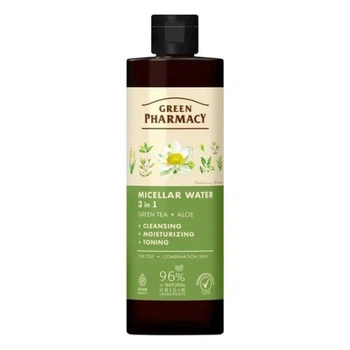 Мицеллярная вода Green Pharmacy 3в1 с экстрактом зеленого чая и алоэ для жирной кожи 500мл очищение и увлажнен (4834240)