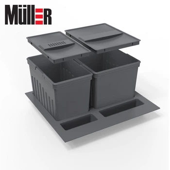 Система сортировки отходов Muller Easy Fit для ящиков 600мм (15L+20L), Н=270мм, графит (11994)