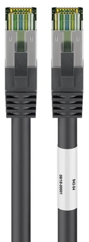 Патч-корд Goobay RJ45 SFTP8.1 0.5m patch AWG24 D=8.2mm LSOH 4PPoE чорний(75.06.6720)