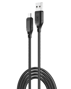 Кабель USB XO NB235 Zebra series Braided 2.4A Micro Колір Чорний