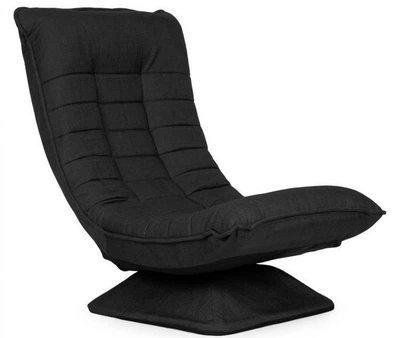 Крісло поворотне для вітальні ModernHome Регульований лежак для вітальні Чорне (5905817011711)