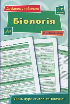 Книга «Довідник у таблицях. Біологія. 7–11 класи». Автор - Ольга Конобевська
