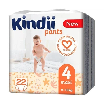 Детские подгузники-трусики Kindii Pants размер 4 Maxi (9-15 кг) 22 шт