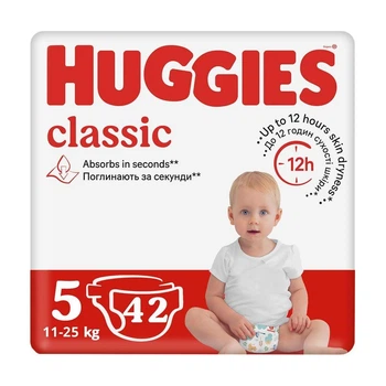 Детские подгузники Huggies Classic размер 5 (11-25 кг) 42 шт