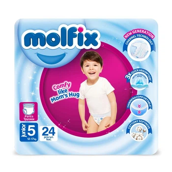 Детские подгузники-трусики Molfix Twin Junior размер 5 (12-17 кг) 24 шт