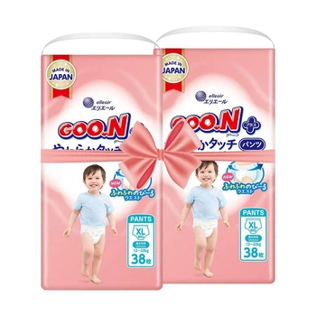 Детские подгузники-трусики Goo.N Plus размер XL (12-20 кг) 76 шт (2*38)