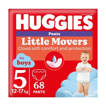 Детские подгузники-трусики Huggies Little Movers Pants для мальчиков размер 5 (12-17 кг) 68 шт