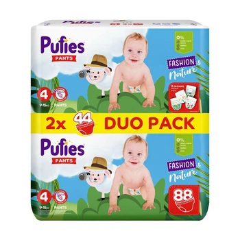 Детские подгузники-трусики Pufies Pants Fashion & Nature Duo размер 4 Maxi (9-15 кг) 88 шт