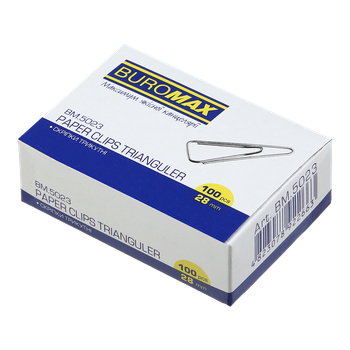 Скрепки 28мм. 100шт. треугольные BuroMax BM.5023