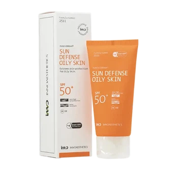 Innoaesthetics SUN DEFENSE OILY SKIN SPF 50 – солнцезащитный матировочный крем для жирной и проблемной кожи лица, 60 мл
