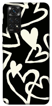 TPU чохол Demsky Black and white hearts для Xiaomi Redmi Note 11 (Global) / Note 11S