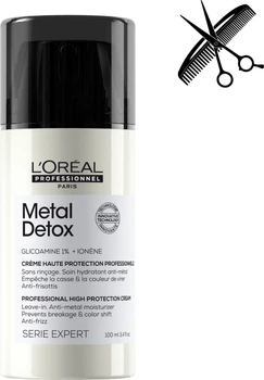 Професійний крем-догляд L'Oreal Professionnel Serie Expert Metal Detox для зменшення ламкості всіх типів волосся та небажаної зміни кольору 100 мл (30161153)