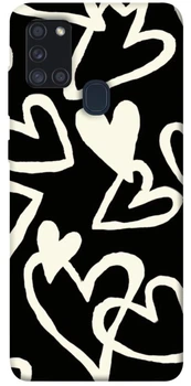 TPU чохол Demsky Black and white hearts для Samsung Galaxy A21s