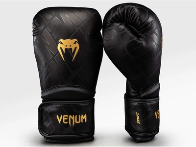 Рукавички боксреські VENUM Contender 1.5 XT 3D Boxing 10 унцій чорний/золотий (6015)