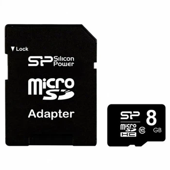 Карта пам'яті Micro SD 8Gb Silicon Power (class 10)+SD