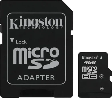 Карта пам'яті MicroSD 4GB Kingston/C10+SD