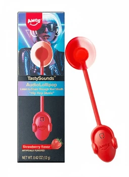 Леденец Amos Tasty Sounds Audio Lollipop Strawberry Flavour 12г