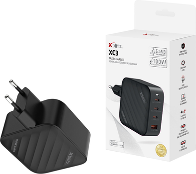 Ładowarka sieciowa Xblitz XC3 PD 100 W GaN3 3 x USB-C + USB-A (5902479675206)