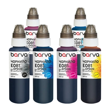 Чернила Barva Epson T048/T080/T081 6х100 мл, special, BK/C/M/Y/LC/LM (E081-100-MP)