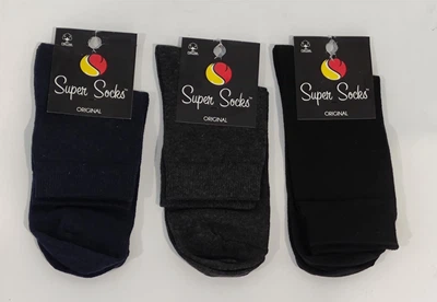 Набір шкарпеток чоловічих Super Socks бавовняні середні 3 пари 39-42 колір чорний сірий синій