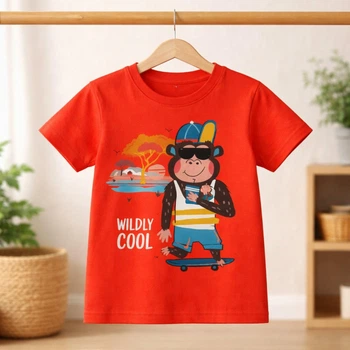 Детская яркая футболка для мальчика 110 (5Y) George кораловый