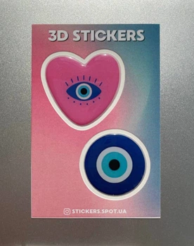 Набор парных объемных 3D наклеек «Оберіги» стикер для декора телефона, ноутбука, блокнота