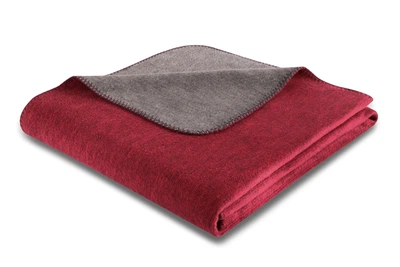 Плед Biederlack Doubleface - Duo Cotton Melange, Dunncelrot - Anthrazit Темно-червоний-Антрацит, Полуторний, 150x200 см