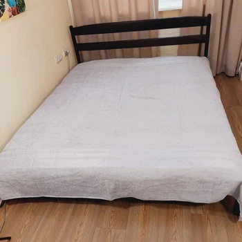 Простынь махровая Aisha 400г/м2, Серый, Полуторный, 150x200 см
