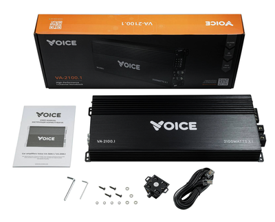 Усилитель 1 канал на саб моноблок 2160 Вт Voice (2160 Вт RMS 1 Ом, Class D, с Bass Remote)