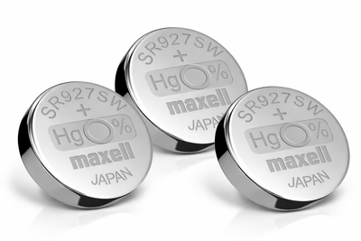 Батарейки Maxell 395 (SR927SW) 1.55V Silver Oxide, набір 3 ШТУКИ, серебряно-оксидные для часов