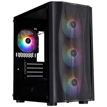 Корпус 1stPlayer X3-M-BK-4F1, Черный - 659902
