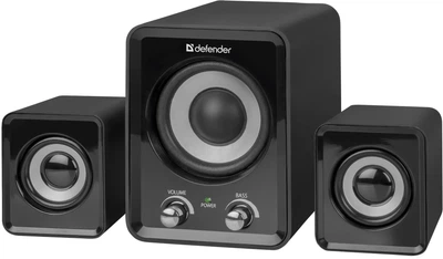 Акустична система Defender Z4 Black — потужний звук 11 Вт, колонки 2.1 із сабвуфером, mini-jack 3.5 мм, USB живлення, мультимедійна акустика для комп'ютера