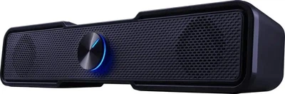 Саундбар Defender Z12 Black USB — стерео система 2.0, потужний звук 6 Вт, колонка Bluetooth, mini-jack 3.5 мм, підсвічування, настільна акустика під монітор