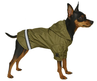 Куртка для дрібних порід собак DIEGO jacket хакі водовідштовхувальна зі світловідбивачами Розмір XS