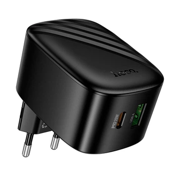 Адаптер сетевой HOCO folding charger CS101A |1USB/1Type-C, 20W/3A, PD/QC|