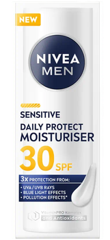Крем для обличчя для чоловіків Nivea Sensitive зволожуючий SPF 30 50 мл (4006000164069)