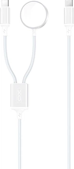 Беспроводное зарядное устройство CX030 Type-c to Type-c+ Metal Apple Watch Watch Charger Braided Cable White (XO-CX030)