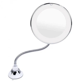 Світлодіодне LED дзеркало 10х Ultra Flexible Mirror для макіяжу з присоском на гнучкій ніжці
