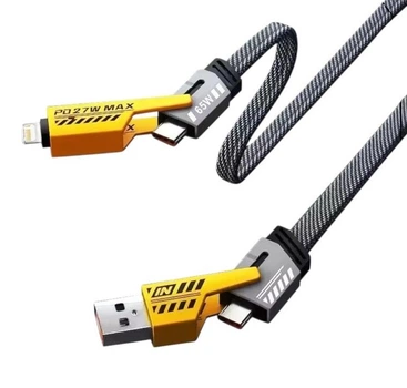 Кабель для швидкого заряджання No Brand 4в1 PD 60W 1.5 м Чорний (SH0000413)