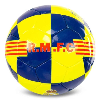 Мяч футбольный №5 ламинированный сшит вручную BALLONSTAR REAL MADRID CRYSTAL FB-7960 Жёлтый-синий