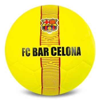 Мяч футбольный №5 PU ламинированный гибридная сшивка HYBRID BALLONSTAR BARCELONA FB-7955 Желтый