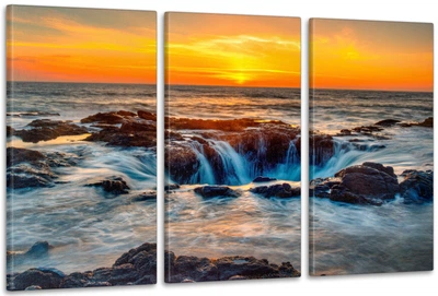 Картина модульна Art Dekors Захід сонця в морі 100х150 см ART-022 3A