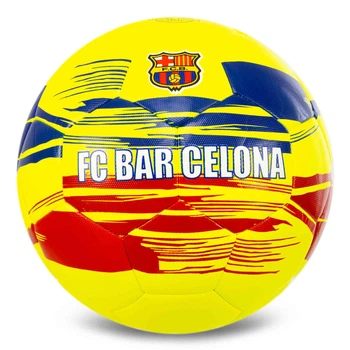Мяч футбольный №5 PU ламинированный гибридная сшивка HYBRID BALLONSTAR BARCELONA FB-7951 Желтый
