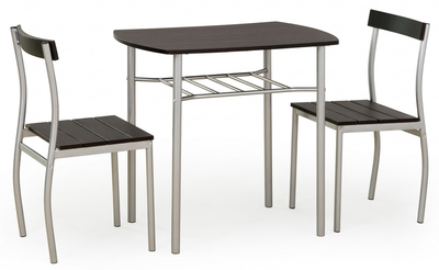 Zestaw mebli Halmar LANCE stół do jadalni 82 x 50 cm, 2 krzesła Wenge (5905248102514)