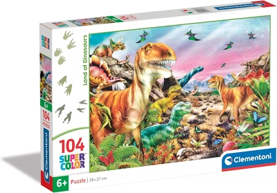 Пазл Clementoni: SuperColor — Land of Dinosaurs / Земля динозаврів (104 елементи) — 25768
